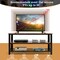 Industrial Entertainment Center with 3 Tier Metal Mesh Shelves